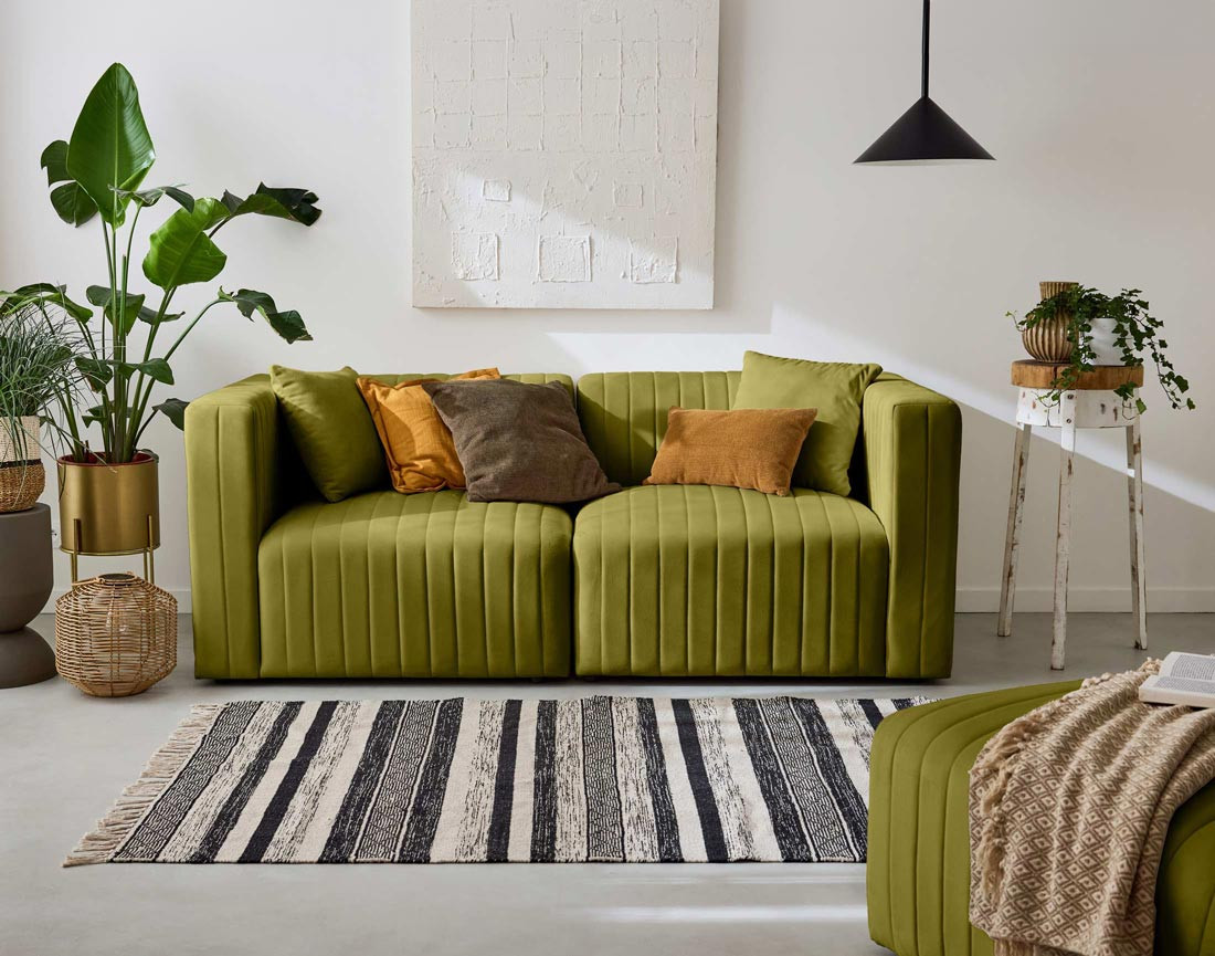 Canapé modulable 2 places en velours Nova