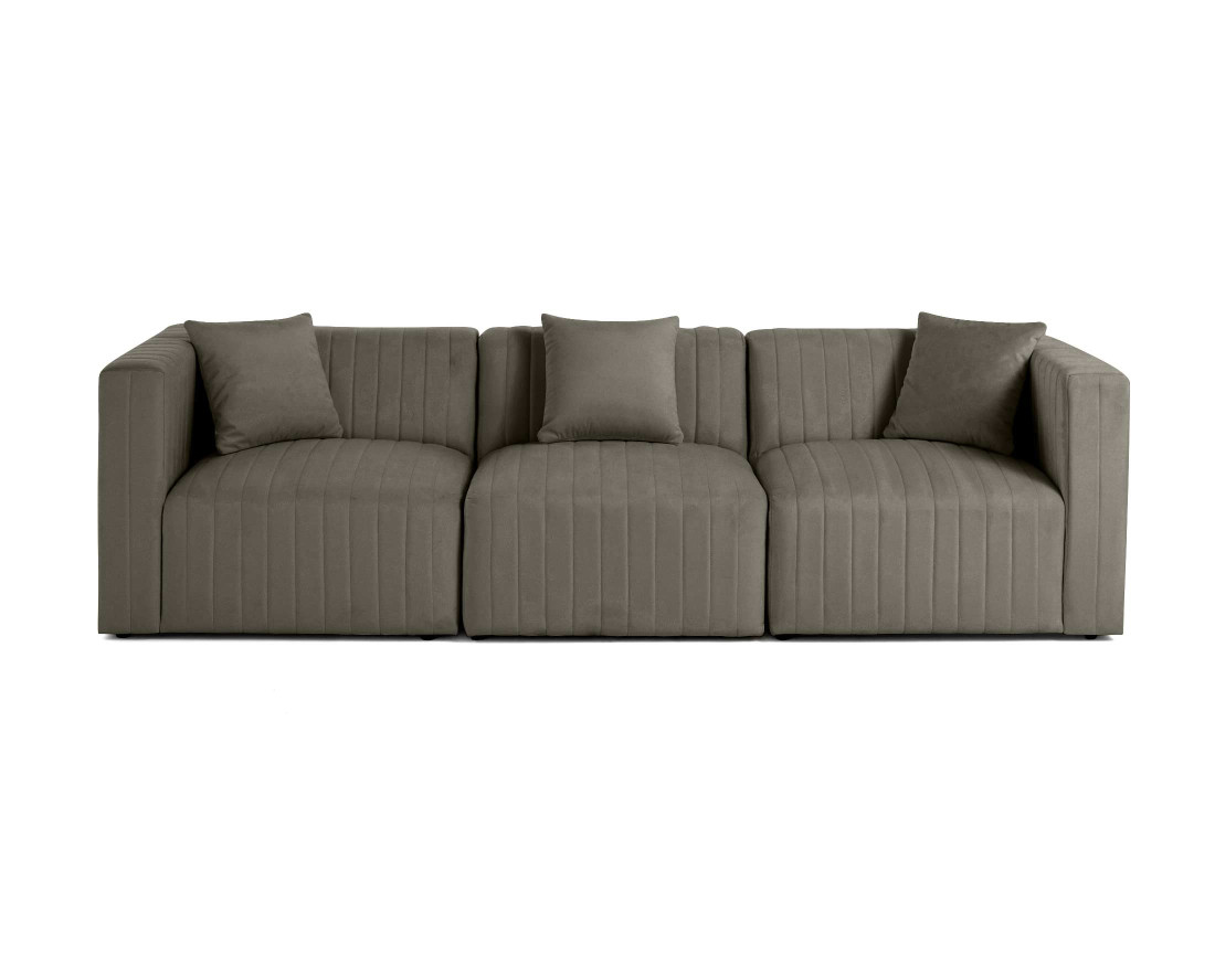 Canapé modulable 3 places en velours Nova