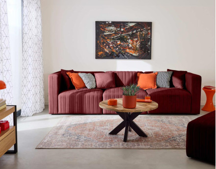 Canapé modulable 3 places en velours Nova