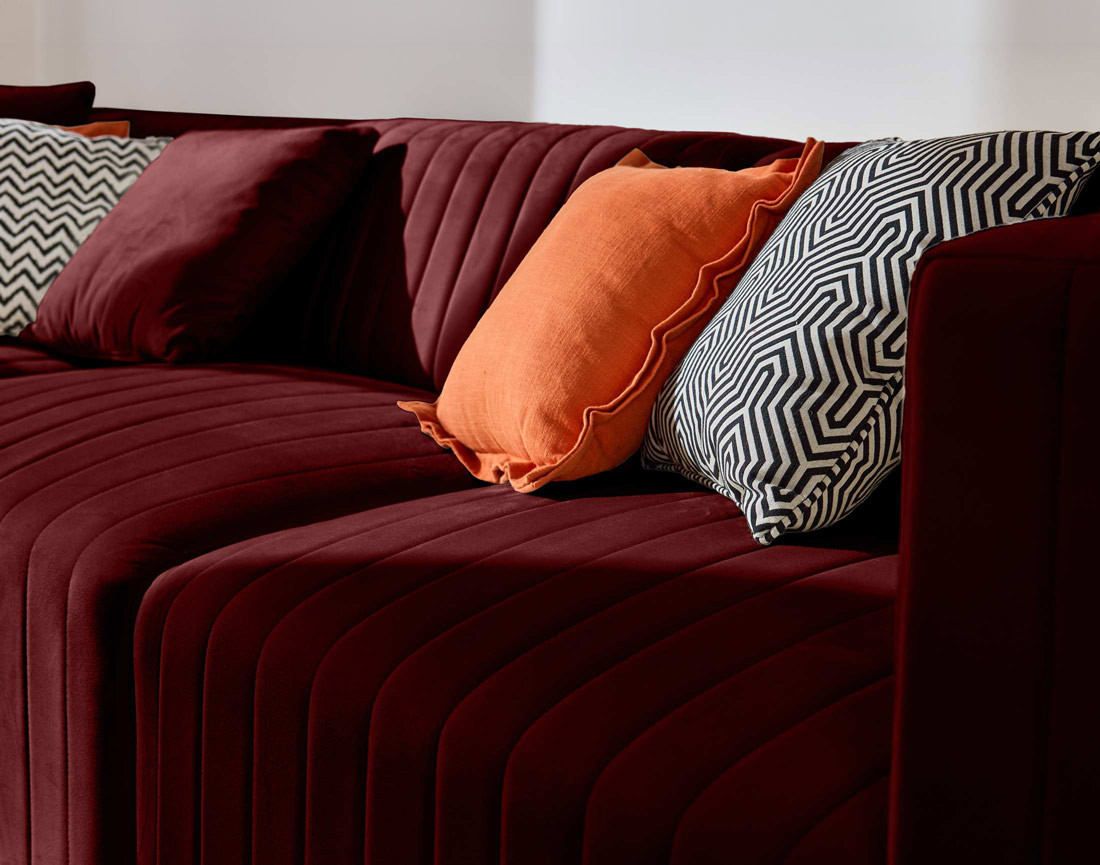 Canapé modulable 3 places en velours Nova