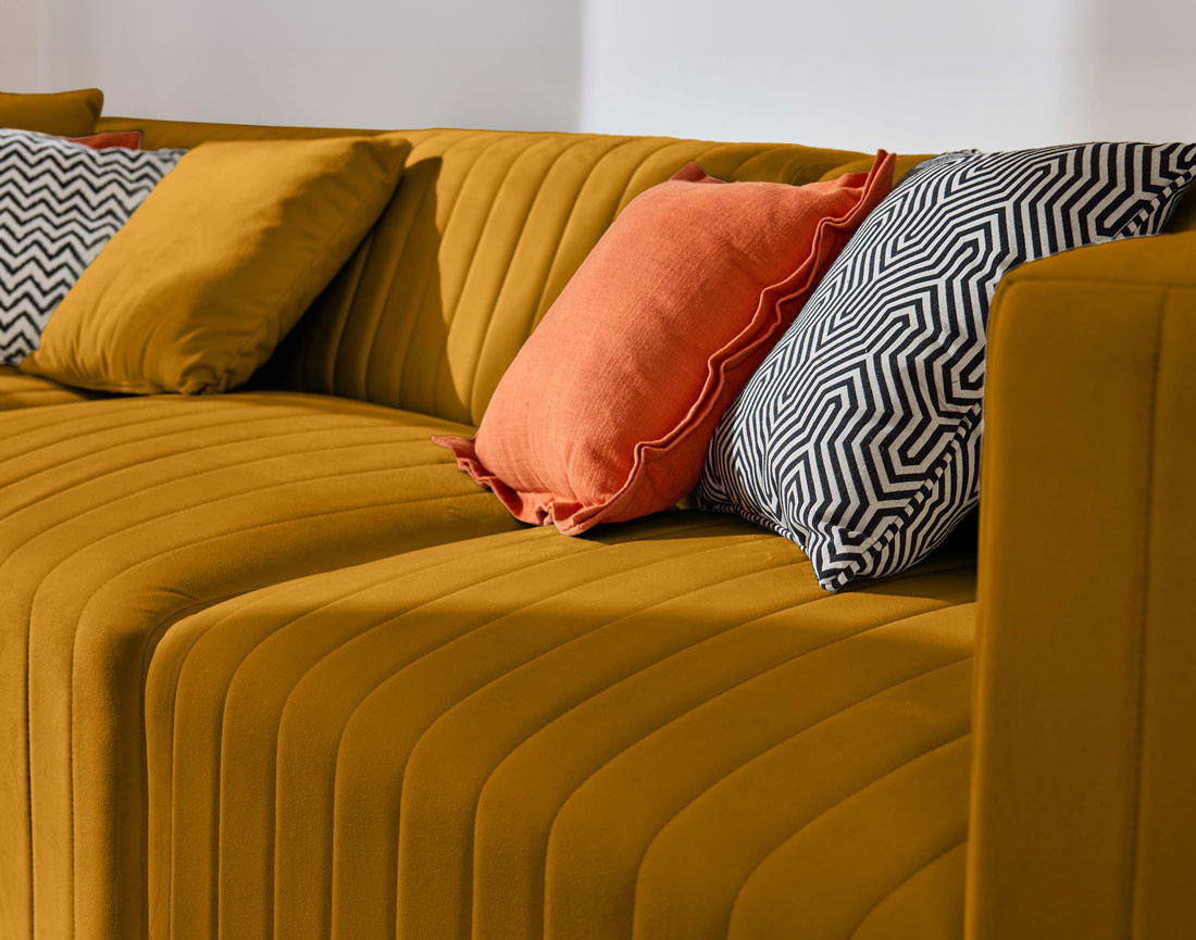 Canapé modulable 3 places en velours Nova