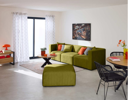 Canapé modulable 3 places en velours Nova