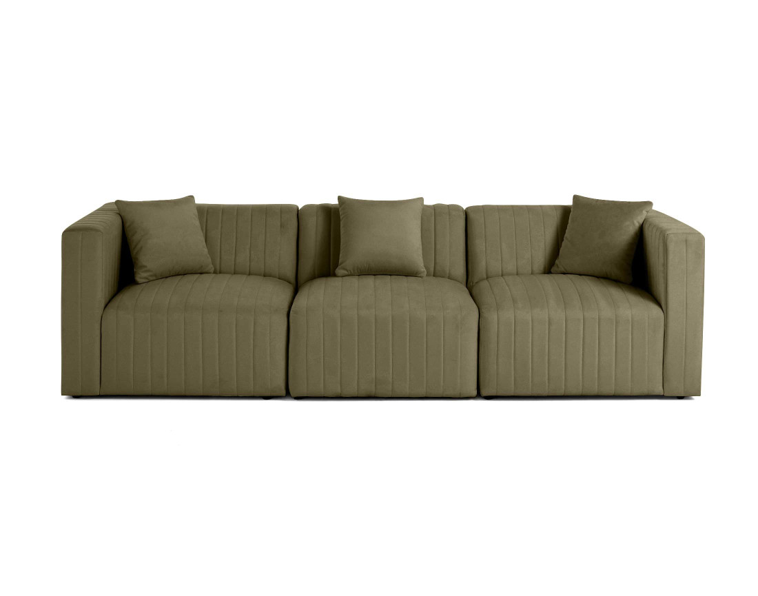 Canapé modulable 3 places en velours Nova