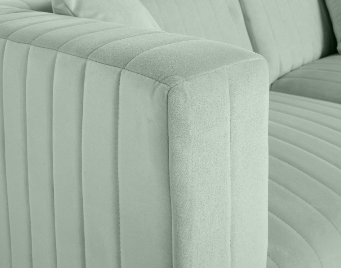 Canapé modulable d'angle droit 5 places avec pouf d'appoint en velours Nova