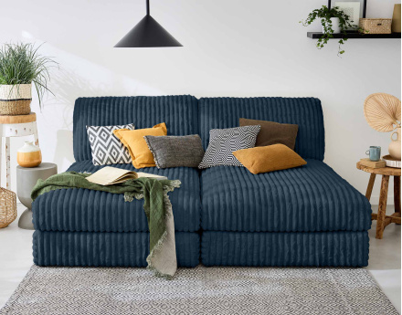 Module méridienne en fausse fourrure côtelée Jasper