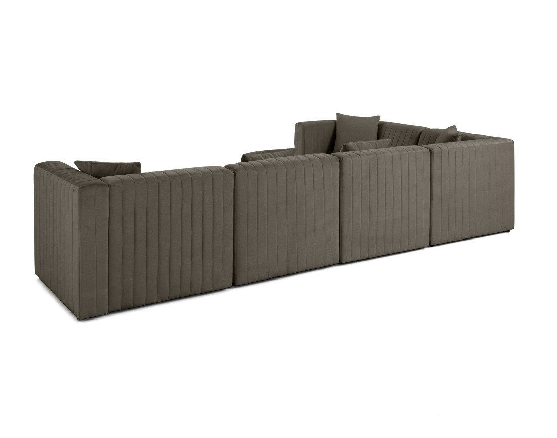 Canapé modulable d'angle réversible 6 places en velours Nova