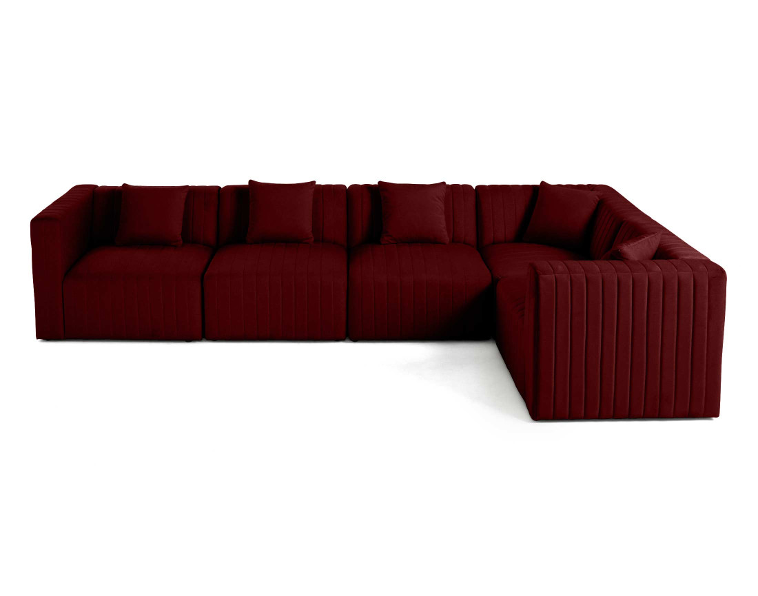 Canapé modulable d'angle réversible 6 places en velours Nova