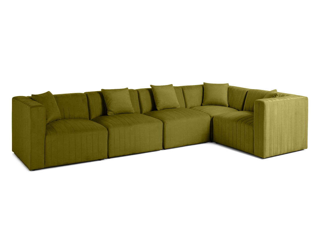 Canapé modulable d'angle réversible 6 places en velours Nova