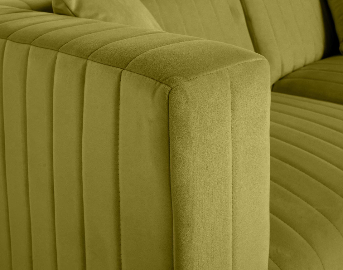 Canapé modulable d'angle réversible 6 places en velours Nova