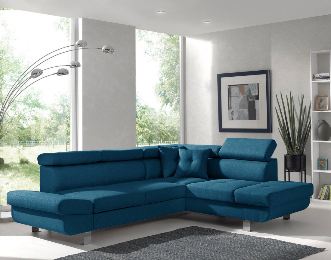 Lisbona - Canapé d'angle droit convertible - L 252 x P 190cm
