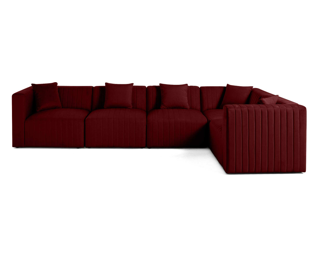 Canapé modulable d'angle réversible 6 places en velours Nova