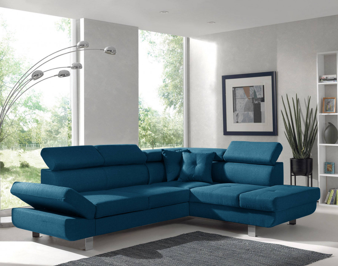 Lisbona - Canapé d'angle droit convertible - L 252 x P 190cm