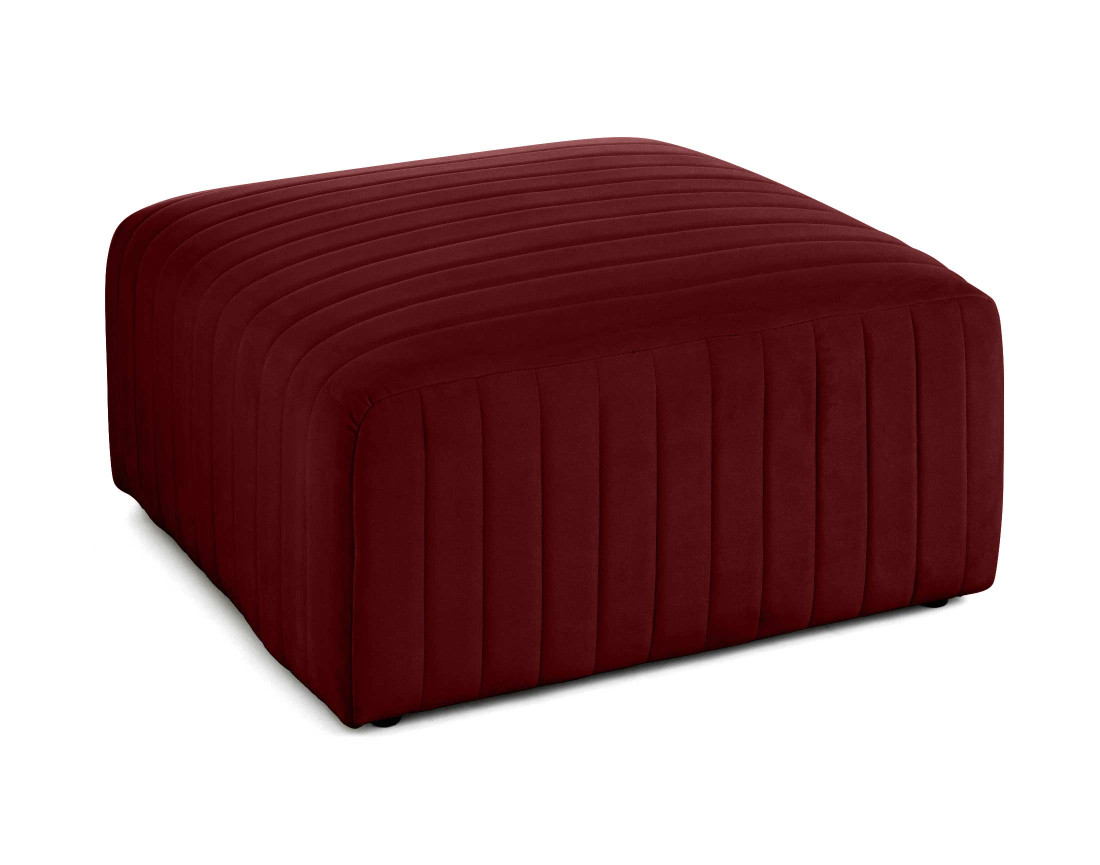 Canapé modulable d'angle réversible 6 places avec pouf d'appoint en velours Nova