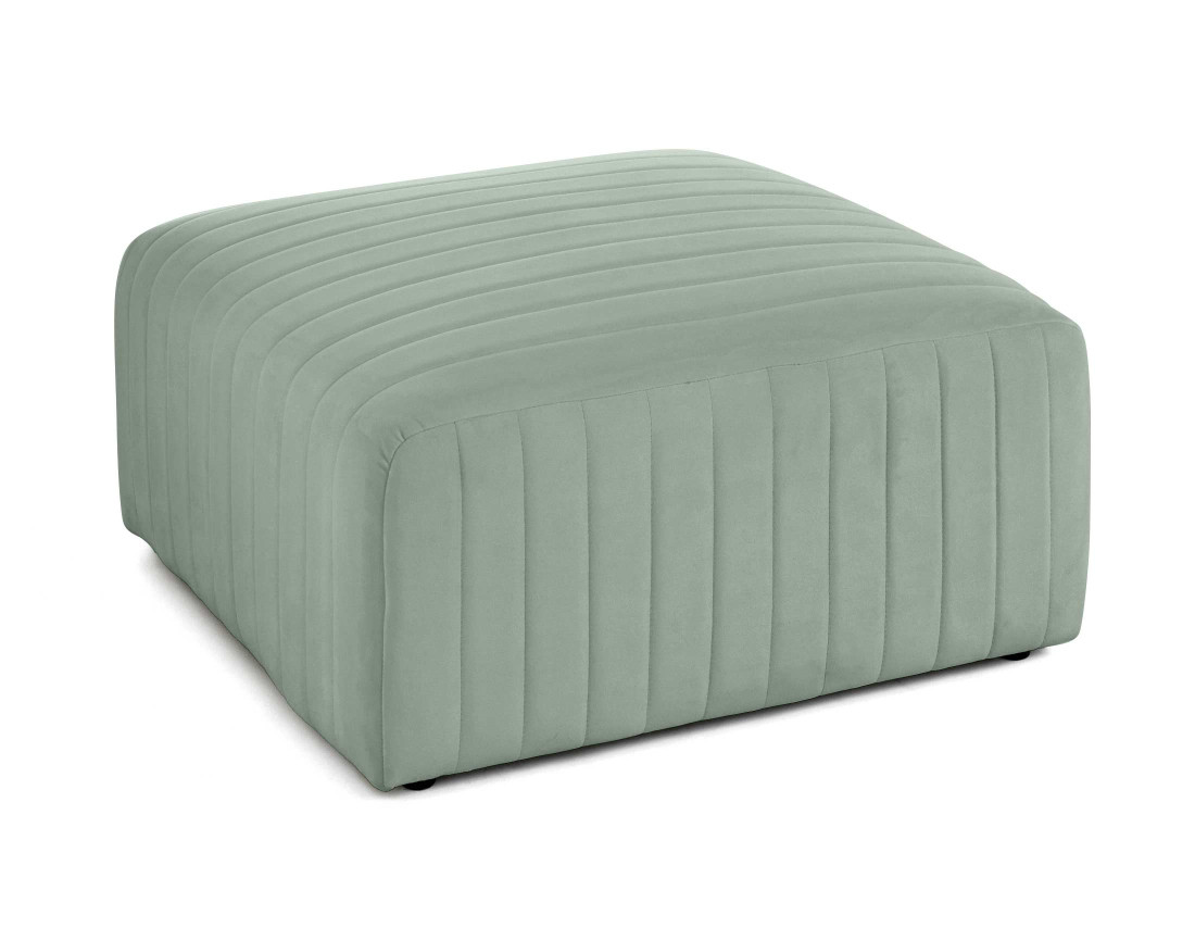 Canapé modulable d'angle réversible 6 places avec pouf d'appoint en velours Nova