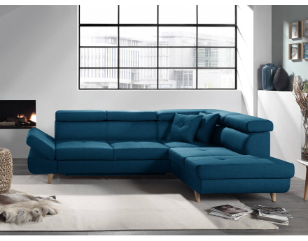 Linea - Canapé d'angle droit convertible scandinave - L 252 x P 190cm