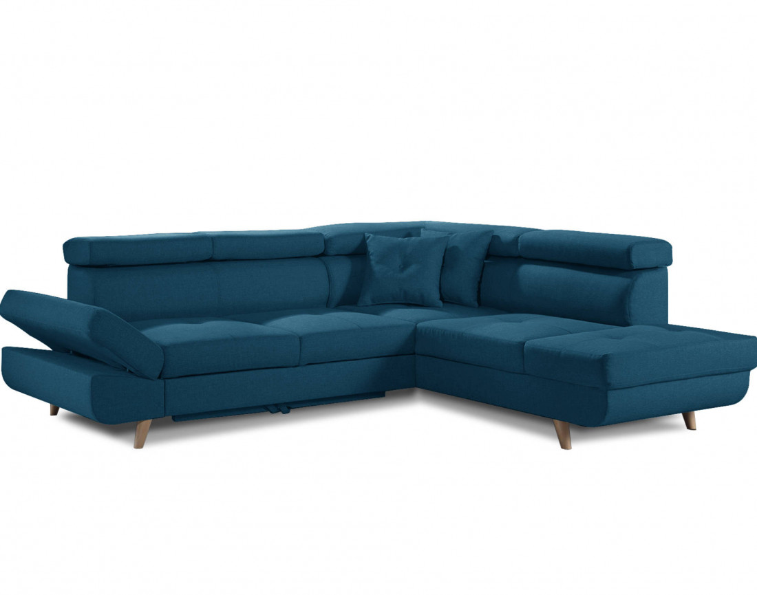 Linea - Canapé d'angle droit convertible scandinave - L 252 x P 190cm