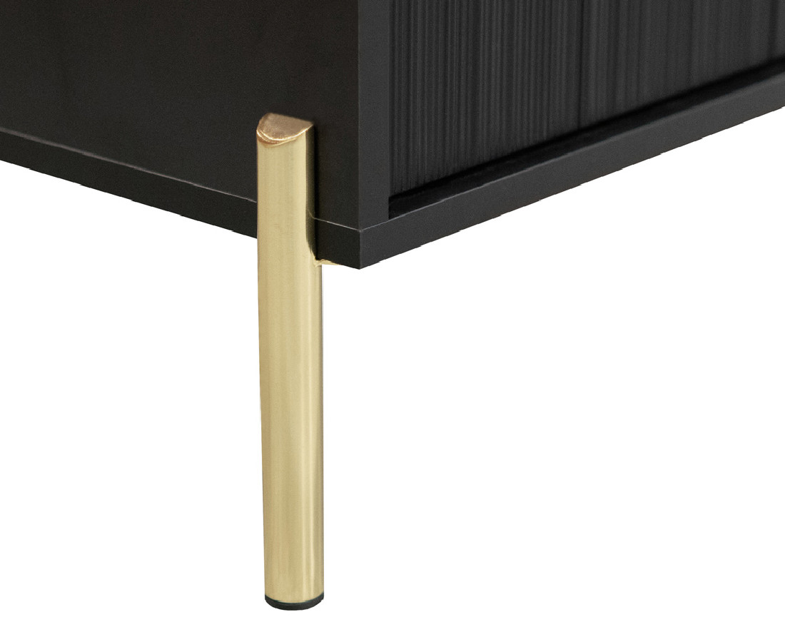 Buffet 2 portes noir et pieds dorés  2 portes 104cm Velloso