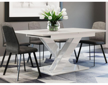 Table à manger extensible blanche 140 à 180cm Buriti