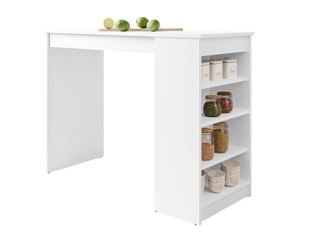 Table de bar avec rangements blanc de 2 à 4 personnes Drazic