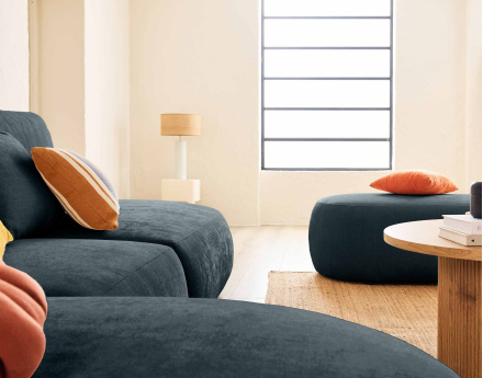 Santorini - pouf modulable en tissu texturé