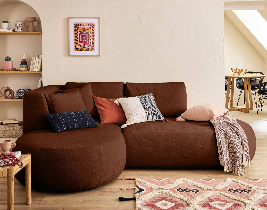 Module d'assise gauche en tissu texturé - Santorini