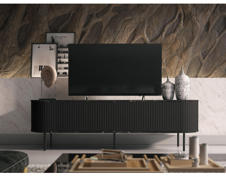 Meuble TV noir 180 cm Thio