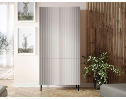 Armoire avec penderie et étagères écru 185x90 cm Timote