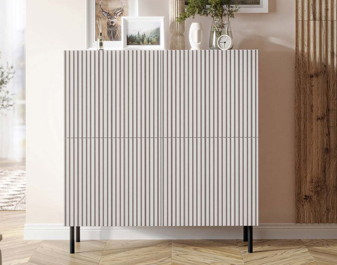Buffet 2 portes écru 106 cm Timote