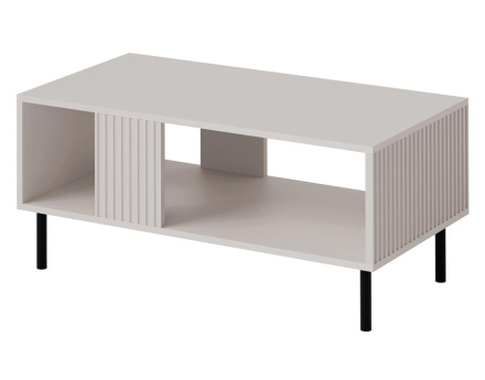 Table basse avec niche de rangement écru 92 cm Timote
