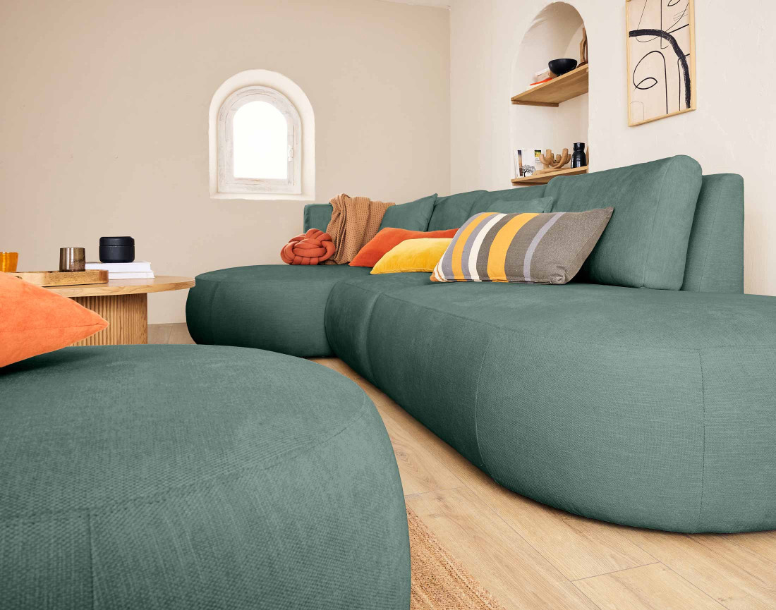 Module d'assise droit en tissu côtelé - Santorini