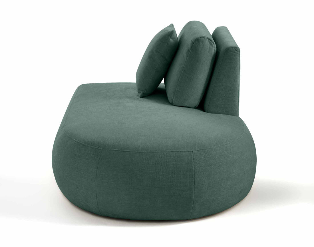 Module d'assise droit en tissu côtelé - Santorini