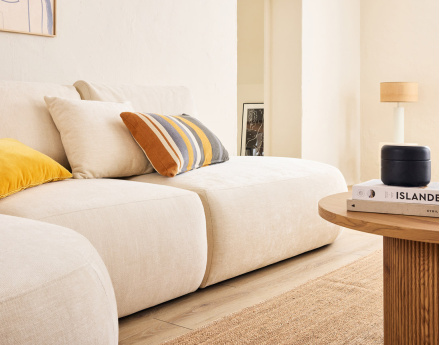 Module d'assise sans accoudoirs en tissu texturé Santorini