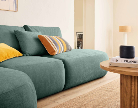 Module d'assise sans accoudoirs en tissu texturé Santorini