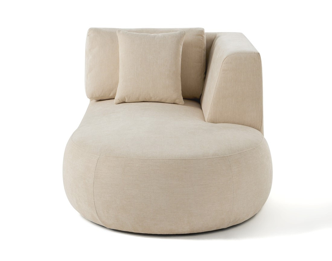 Module d'assise méridienne droit en tissu texturé - Santorini