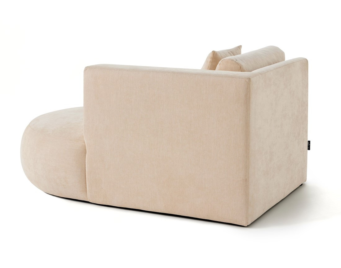 Module d'assise méridienne droit en tissu texturé - Santorini