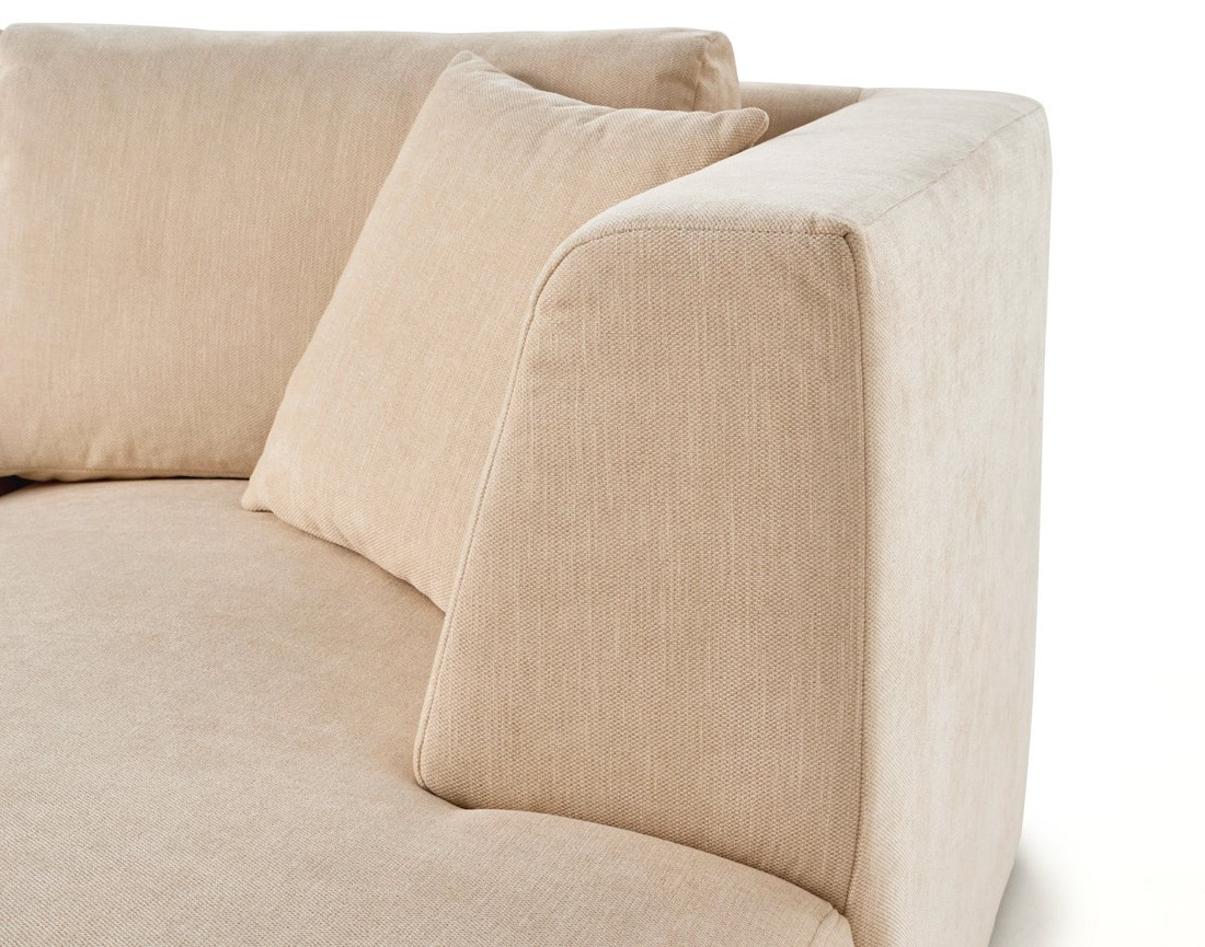 Module d'assise méridienne droit en tissu texturé - Santorini