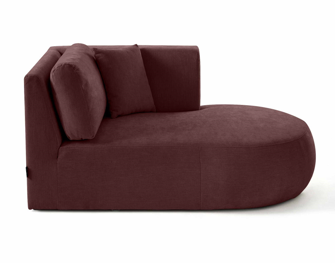 Module d'assise méridienne droit en tissu texturé - Santorini