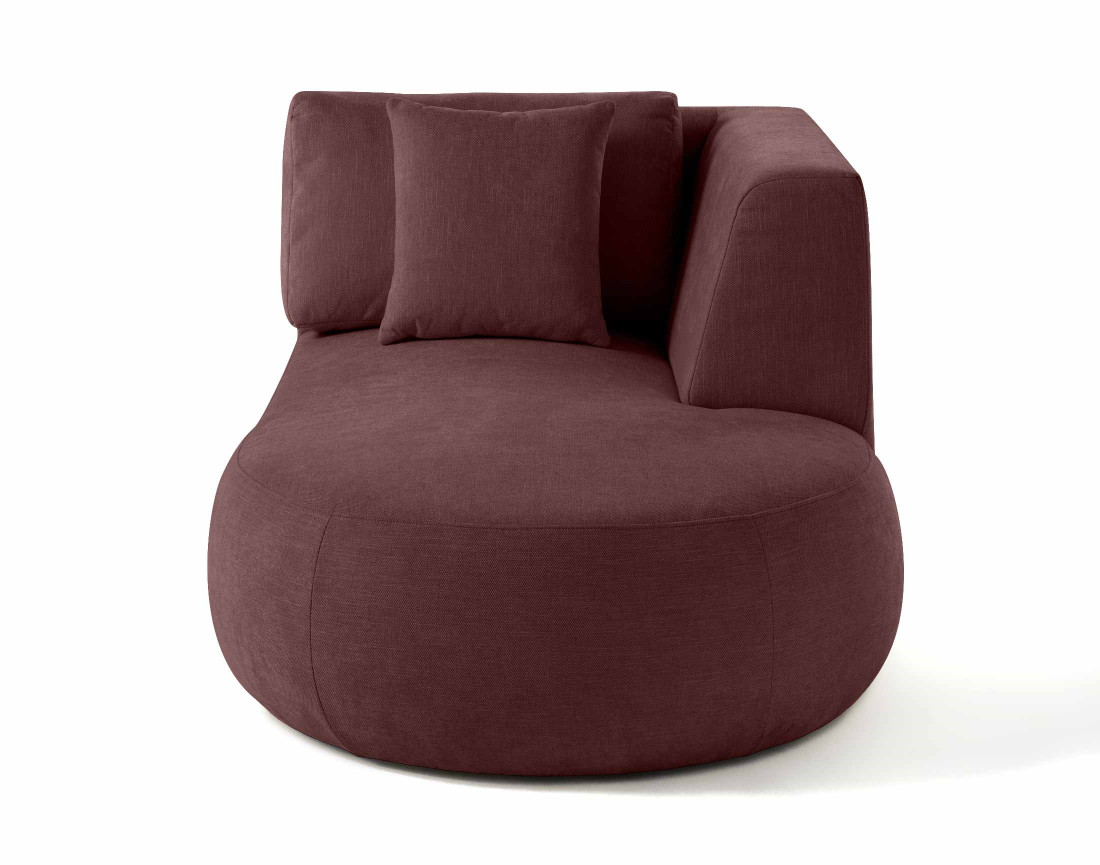 Module d'assise méridienne droit en tissu texturé - Santorini