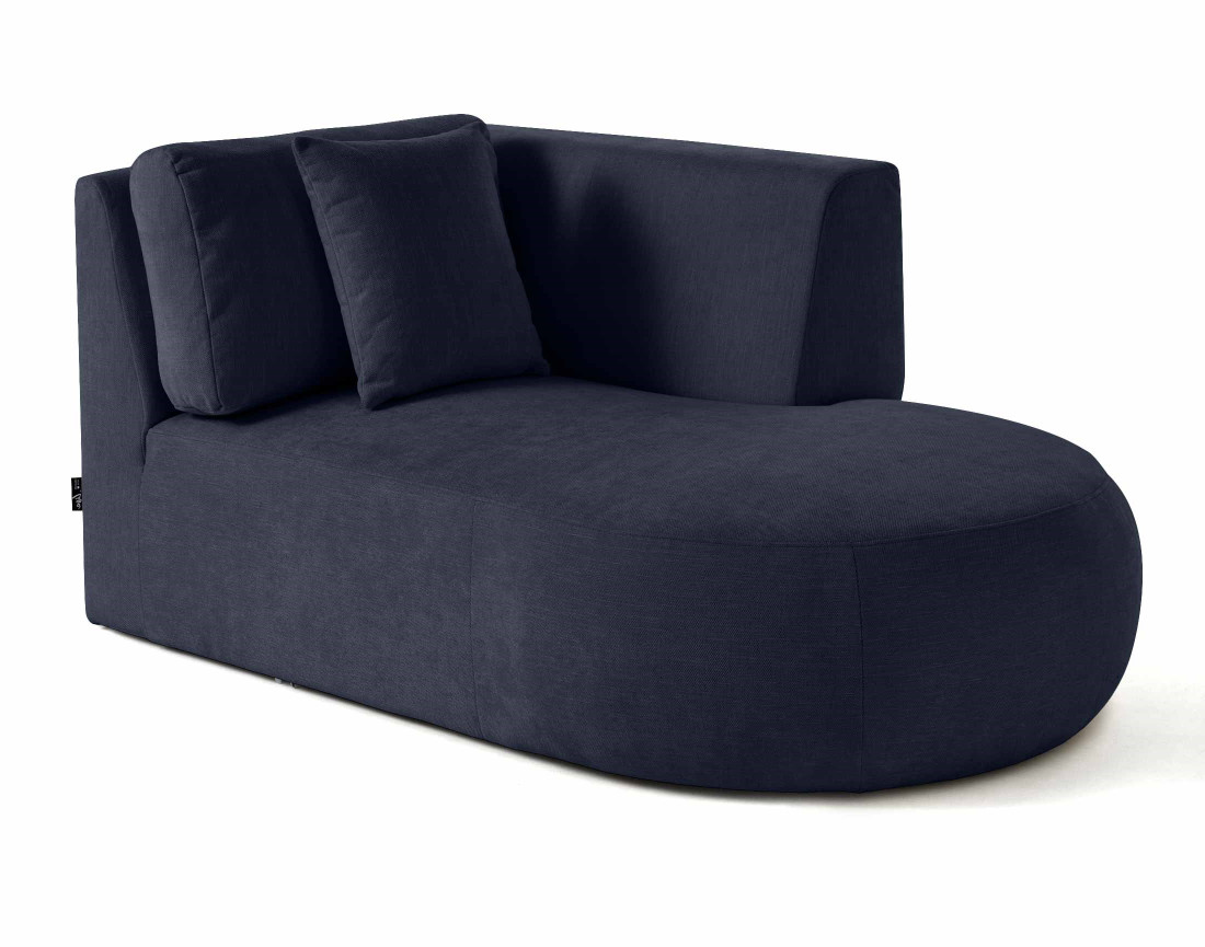 Module d'assise méridienne droit en tissu texturé - Santorini