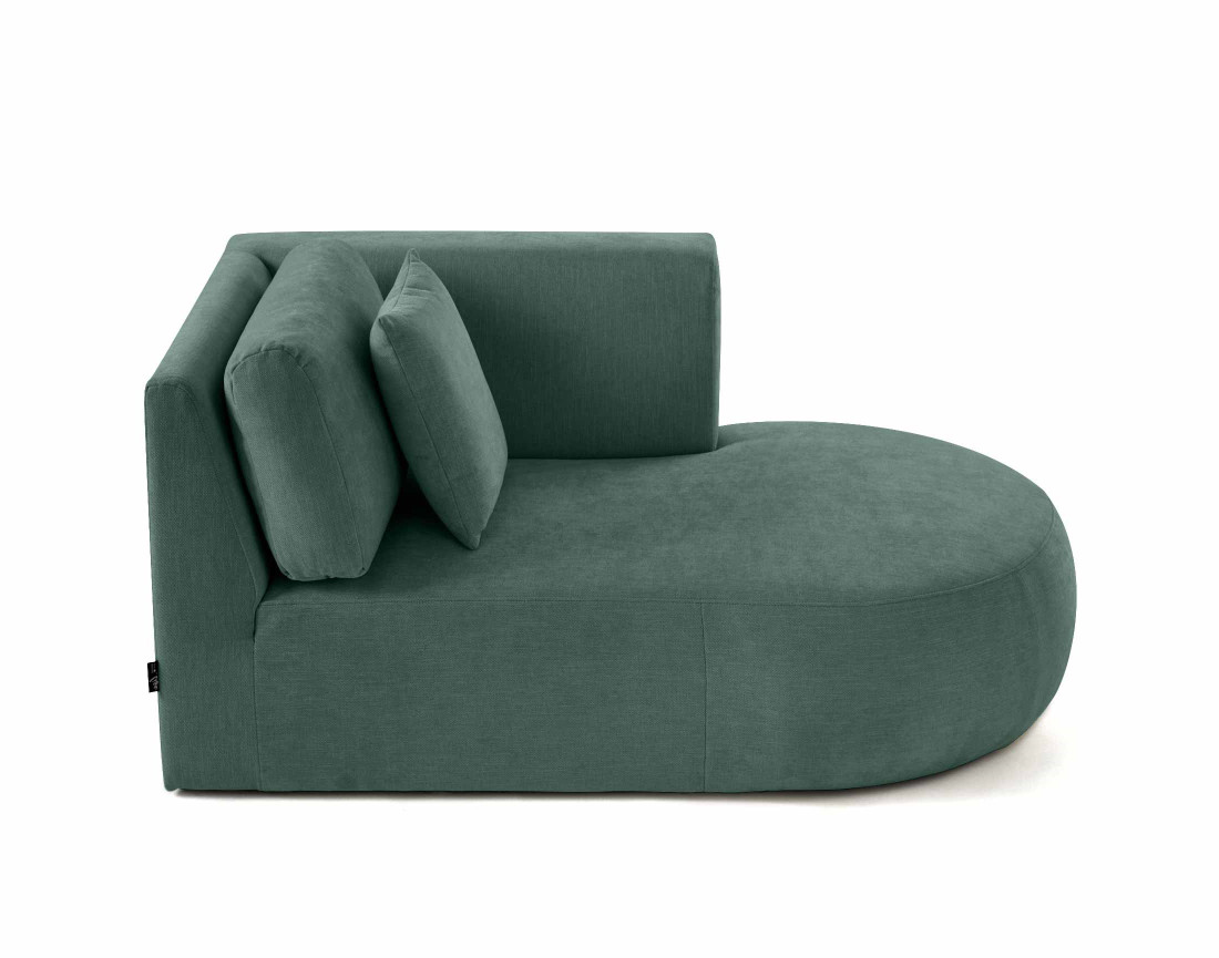 Module d'assise méridienne droit en tissu texturé - Santorini