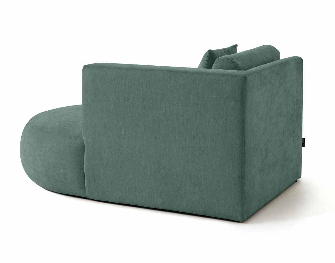 Module d'assise méridienne droit en tissu texturé - Santorini