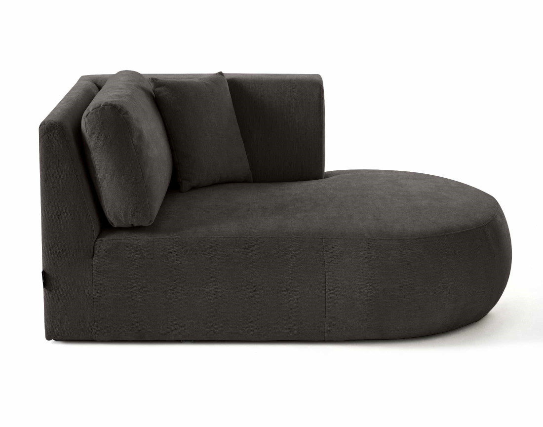 Module d'assise méridienne droit en tissu texturé - Santorini