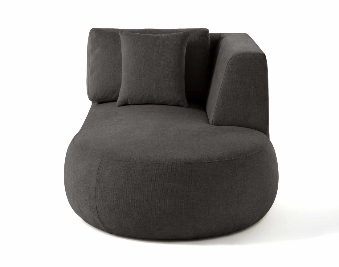 Module d'assise méridienne droit en tissu texturé - Santorini