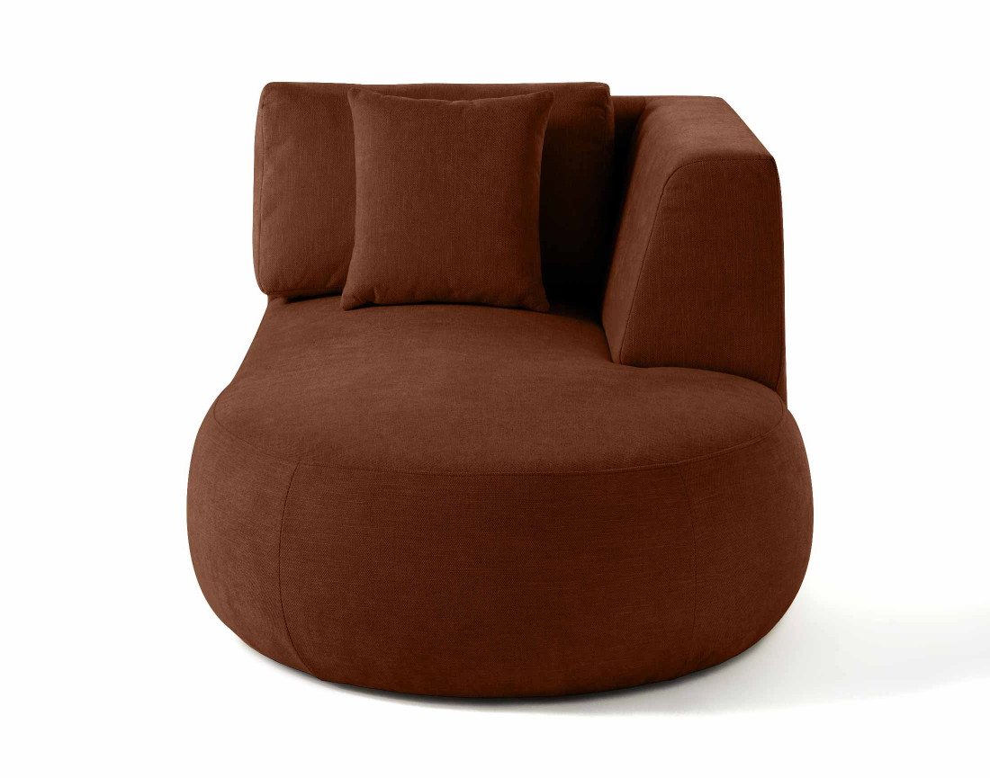 Module d'assise méridienne droit en tissu texturé - Santorini