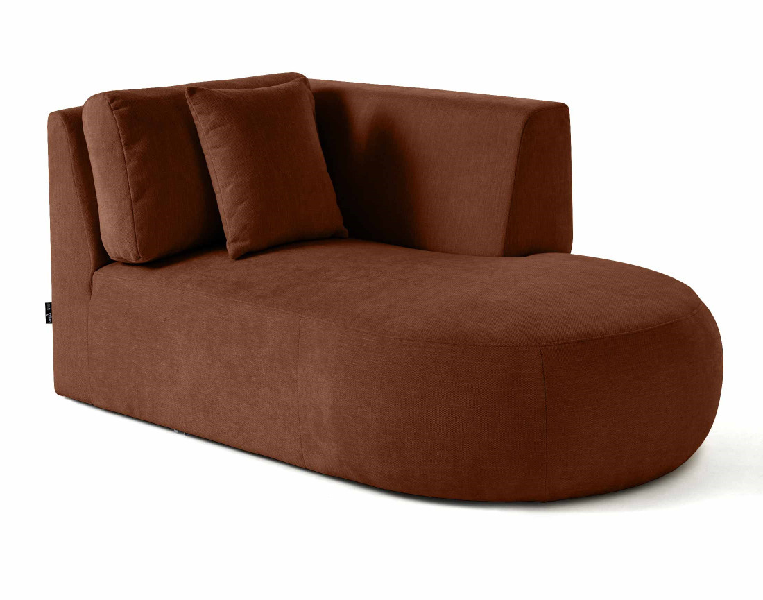 Module d'assise méridienne droit en tissu texturé - Santorini