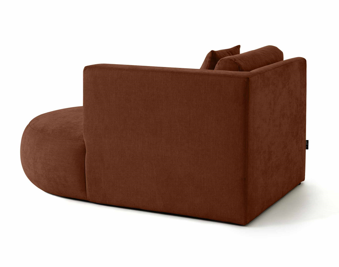 Module d'assise méridienne droit en tissu texturé - Santorini