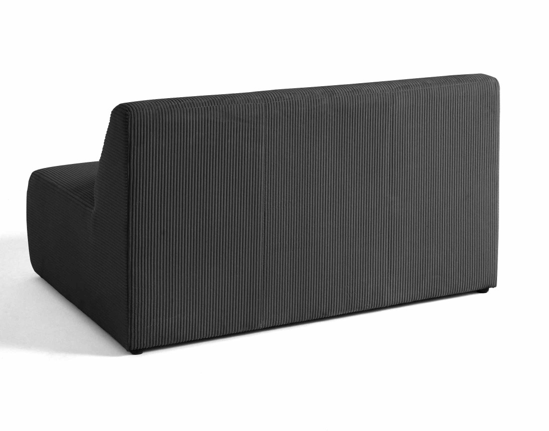 Canapé droit 2 places en velours côtelé Onyx