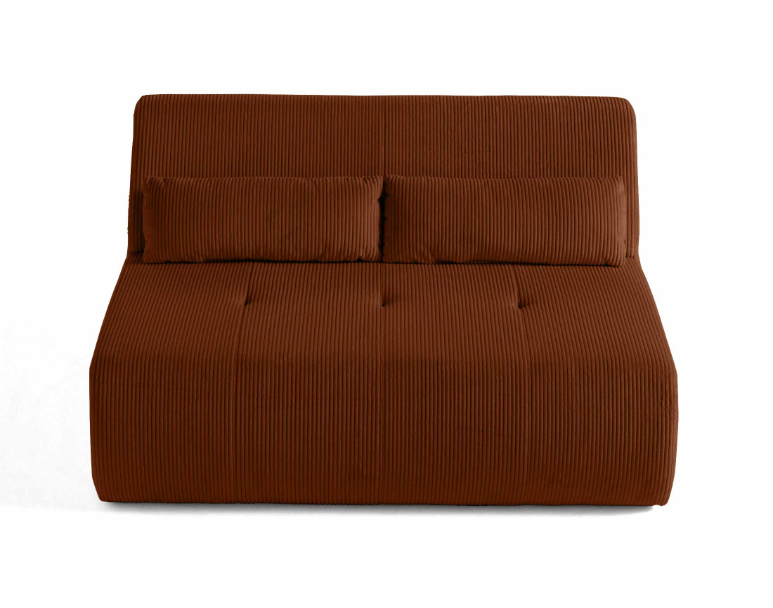 Canapé droit 2 places en velours côtelé Onyx