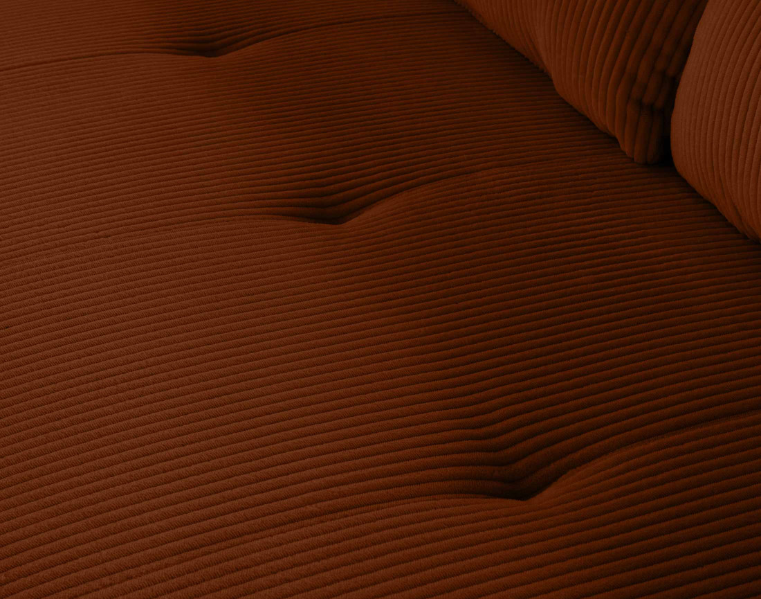 Canapé droit 2 places en velours côtelé Onyx