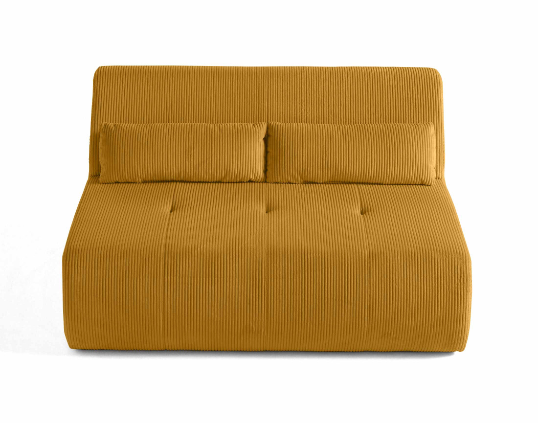 Canapé droit 2 places en velours côtelé Onyx